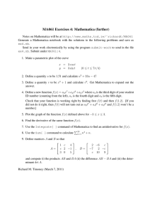 MA061 Exercises 4: Mathematica (further)