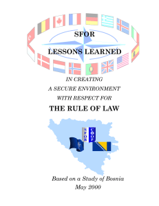 SFOR LESSONS LEARNED THE RULE OF LAW