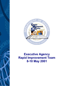 Executive Agency Rapid Improvement Team 8-10 May 2001