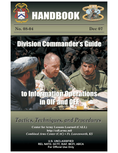 HANDBOOK Division Commander’s Guide to Information Operations in OIF and OEF