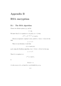 Appendix B RSA encryption B.1 The RSA algorithm