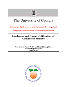The University of Georgia Landscape and Nursery Utilization of Composted Manure