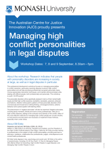 Managing high conflict personalities in legal disputes The Australian Centre for Justice