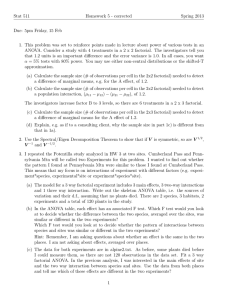 Stat 511 Homework 5 - corrected Spring 2013 Due: 5pm Friday, 15 Feb