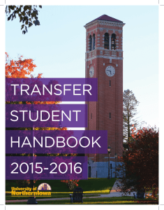 TRANSFER STUDENT HANDBOOK 2015-2016