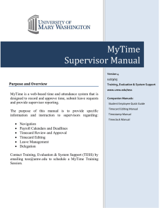 MyTime Supervisor Manual
