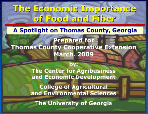 The Economic Importance of Food and Fiber Prepared for Thomas County Cooperative Extension