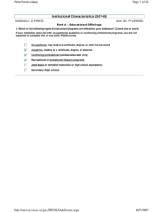 Institutional Characteristics 2007-08 Page 1 of 22 Print Forms (data) Institution: (154095)
