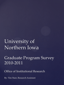 University of Northern Iowa Graduate Program Survey 2010-2011
