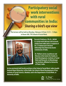 Participatory social work interventions with rural communities in India: