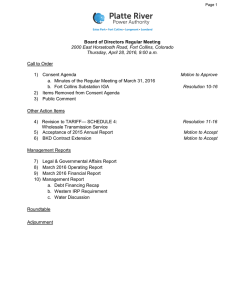 Board of Directors Regular Meeting Thursday, April 28, 2016, 9:00 a.m.