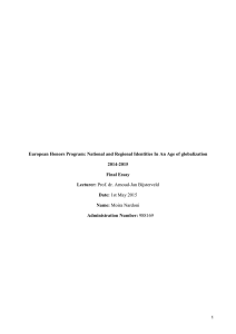 European Honors Program: National and Regional Identities In An Age... 2014-2015 Final Essay