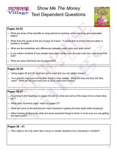 Show Me The Money Text Dependent Questions Pages 24-25