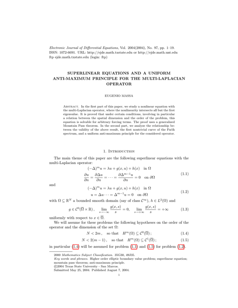 Electronic Journal of Differential Equations, Vol. 2004(2004), No. 97, pp.... ISSN: 1072-6691. URL:  or