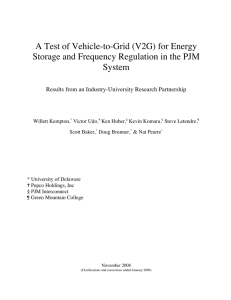 A Test of Vehicle-to-Grid (V2G) for Energy System