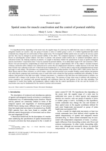 Spatial zones for muscle coactivation and the control of postural... Research report Mindy F. Levin , Marius Dimov