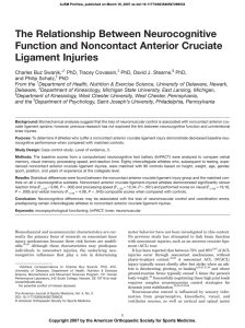 The Relationship Between Neurocognitive Function and Noncontact Anterior Cruciate Ligament Injuries