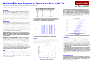 Residential Demand Response for Synchronous Reserves in PJM Shira Horowitz
