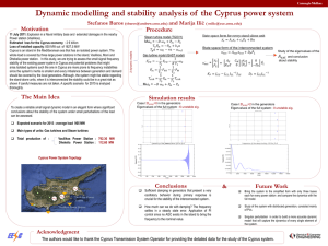 Dynamic modelling and stability analysis of  the Cyprus power... Motivation Procedure Stefanos Baros