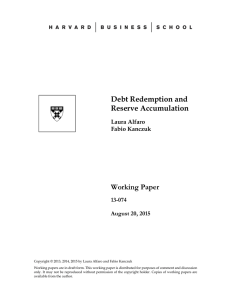 Debt Redemption and Reserve Accumulation Working Paper 13-074