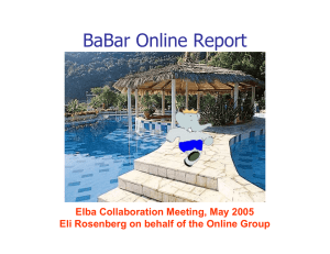 BaBar Online Report Elba Collaboration Meeting, May 2005