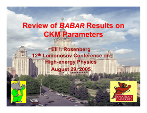 Review of Results on CKM Parameters B