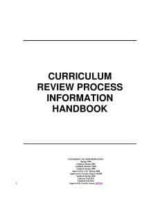 CURRICULUM REVIEW PROCESS INFORMATION HANDBOOK