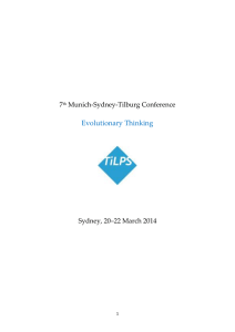 Evolutionary Thinking  7 Munich-Sydney-Tilburg Conference