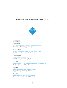 Seminars and Colloquia 2009 - 2010 Colloquia