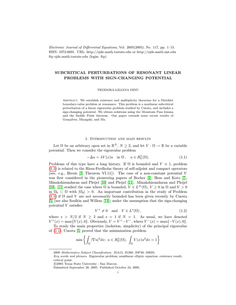 Electronic Journal of Differential Equations, Vol. 2005(2005), No. 117, pp.... ISSN: 1072-6691. URL:  or