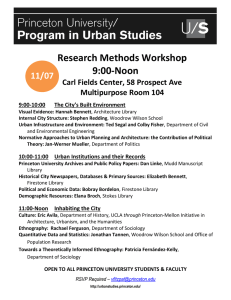 Research Methods Workshop 9:00-Noon 11/07 Carl Fields Center, 58 Prospect Ave