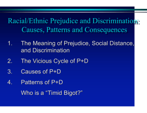 Racial/Ethnic Prejudice and Discrimination: Causes, Patterns and Consequences