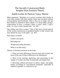 The Socially Constructed Body: Insights from Feminist Theory