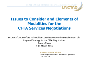 Issues to Consider and Elements of Modalities for the CFTA Services Negotiations