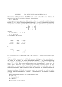 MATH 267 Use of MATLAB to solve ODEs, Part 2