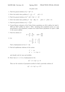 MATH 266 Section A1 Spring 2013 PRACTICE FINAL EXAM