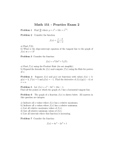 Math 151 - Practice Exam 2