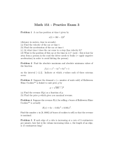 Math 151 - Practice Exam 3
