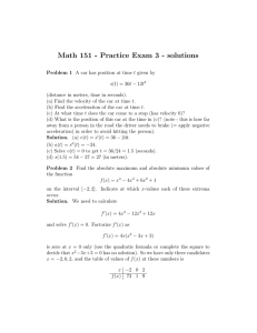 Math 151 - Practice Exam 3 - solutions