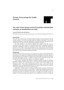 Forum: Focus groups for health research strategies: an immunization case study