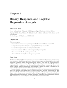 Binary Response and Logistic Regression Analysis Chapter 3 February 7, 2001