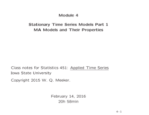 Module 4 Stationary Time Series Models Part 1