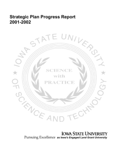 Strategic Plan Progress Report 2001-2002 Pursuing Excellence