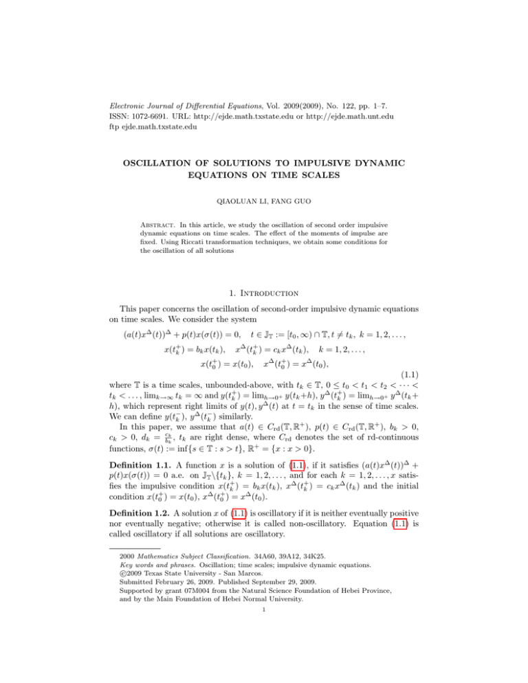 Electronic Journal of Differential Equations, Vol. 2009(2009), No. 122, pp.... ISSN: 1072-6691. URL:  or