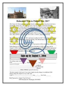 Holocaust Trip to Poland May 2017