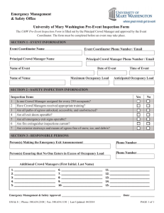 Emergency Management &amp; Safety Office University of Mary Washington Pre-Event Inspection Form