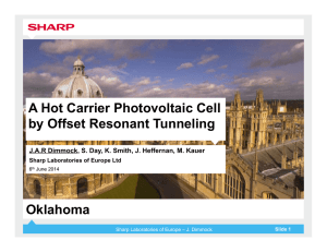 A Hot Carrier Photovoltaic Cell by Offset Resonant Tunneling Oklahoma