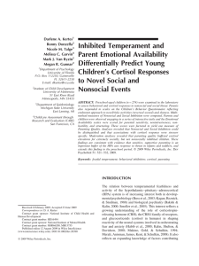 Inhibited Temperament and Parent Emotional Availability Differentially Predict Young Children’s Cortisol Responses