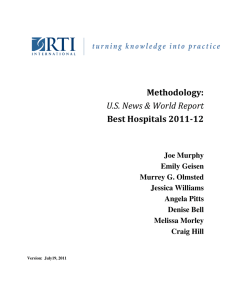 Methodology: U.S. News &amp; World Report Best Hospitals 2011-12