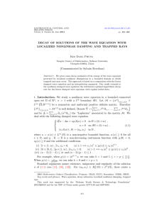 DECAY OF SOLUTIONS OF THE WAVE EQUATION WITH Kim Dang Phung